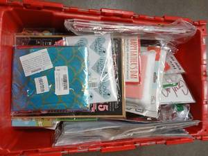 lot 3881 image: Party Supplies Mystery Tote - Factory Sealed, Appears New and Open Box Items- Tons Of Items (Tote Not Included)