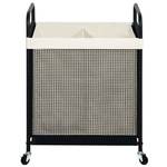 STO STO Laundry Hamper 2 Section, 100L Rolling Laundry Sorter Cart with Removable and Washable Liner Bag, Clothes Hamper with Wheels and Metal Handle for Laundry Room and Bedroom