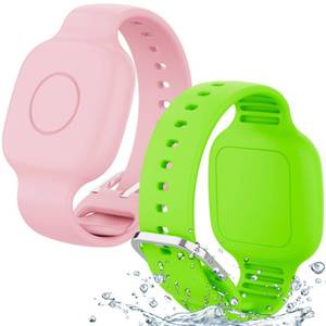 lot 619 image: Waterproof Silicone Bracelet for Tile Mate 20242022, Hidden GPS Tracker Holder for Kids, Teens & Elderly, Adjustable Anti-Lost Wristband, Durable, Lightweight, Comfortable Fit �� PinkGreen - Retail $10