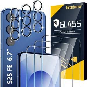 lot 632 image: firtstnow 3 Pack Glass Screen Protector for Samsung Galaxy S25 FE 6.7 inch  3 Pack Camera Lens Protector, 9H Tempered Glass, Fingerprint Unlock, HD Clear Case Friendly Anti-Scratch - Retail $9