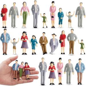 lot 645 image: Namalu 14 Pcs 1 25 Scale Miniature People Figurines Tiny Painted Model Train People Mini Architectural Plastic Small Dollhouse Figures for Projects Diorama Village - Retail $19