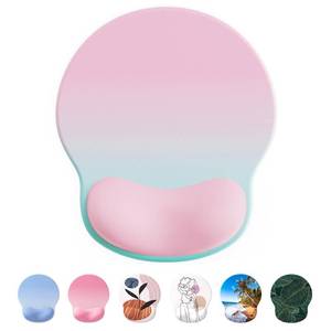 lot 660 image: Pre Owned Laborio Ergonomic Mouse Pad Wrist Support, Comfortable Mouse Pad Wrist Rest, Relieve Wrist Pain Gel Mouse pad, Non-Slip Rubber Base Mousepad for Laptop, Computer(Gradient Pink Green) - Retail $156