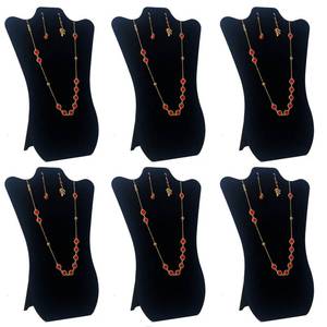 lot 667 image: Codant 14 Inch Tall Black Velvet Necklace & Earing Display Stands for selling, Foldable Jewelry Display Stands for Shows.(set of 6) - Retail $20