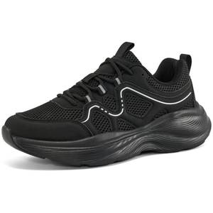 lot 674 image: Aomigoct Womens Walking Sneakers Shoes All Black 6.5 Comfortable Lightweight Tennis Shoe for Casual Running - Retail $26