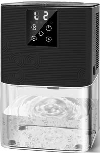 lot 684 image: Dehumidifier,MTOX 3L105 oz (1000 Sq Ft) Small Dehumidifiers for room, Bathroom, RV, Quiet with Auto Shut Off,Timer, 3 Setting modes, Removable filter and aromatherapy box, 7 color LED (Black) - Retail $60