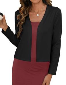 lot 691 image: Tags Still Attached Zeagoo Womens Lightweight Cardigans Long Sleeve Summer Cropped Bolero Shrug Elegant Shrugs for Dresses Black - Retail $35
