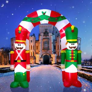 lot 697 image: TRMESIA 9FT Christmas Inflatable Arch Outdoor Decoration Xmas Inflatable Nutcracker Soldier Archway Decoration with Lights Outdoor Christmas Blow up Decor Party Props Indoor Yard Holiday Display Pre Owned  - Retail $50