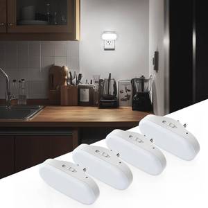 lot 708 image: DORESshop Night Lights Plug into Wall Daylight White, Cute Dimmable Led Night Light, Dusk to Dawn Night Light 4 Packs for Kids Room, Bathroom, Stair - Retail $24