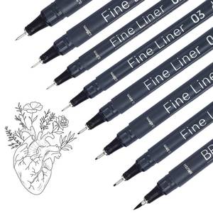 lot 722 image: SIX PACK NOTEFUL Black Fineliner Pens 8 Pack, 0.2��0.5mm Waterproof Archival Micro Drawing Pens, Smudge-Resistant for Bullet Journal, Writing, Sketching & Manga (1 Count (Pack of 6 - Retail $13
