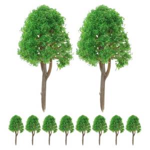 lot 742 image: DOITOOL 20Pcs 1 150 N Scale Model Trees Road Tree Models for Train Scenery Landscape and Architectural Diorama Supplies Miniature Green Trees for Home and Office Decoration - Retail $11