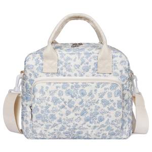 lot 743 image: WOBAGMEN Quilted Lunch Box for Women,Large Blue Floral Insulated Lunch Bag for Adult,Cute Lunch Tote Bags for Work Picnic Travel (Blue Floral,M) - Retail $26