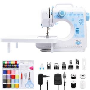 lot 757 image: TALERLUV Sewing Machine for Beginners, Adults - 12 Stitch Applications, 7 Presser Feet, Extension Table, Foot Pedal, LED Light - Retail $48