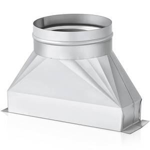 lot 777 image: Tandefio 3-14 x 10 x 5, 5 Diameter Rectangular to Round Duct Galvanized Transition Galvanized Round Transition Microwave Vent Kit for Connecting HVAC Duct Pipe Fittings - Retail $26
