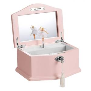 lot 800 image: Jozen Gift Medium Pink Ballerina Musical Jewelry Box with Mirror and Lock for Girls,Pink Kids Jewelry Storage Music Chest,Gifts for Christmas,New Year and All Hoidays - Retail $45