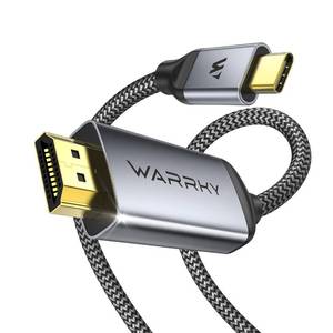 lot 821 image: WARRKY USB C to HDMI Cable 4K 60HzAnti-Interference, Gold-Plated Plugs Aluminum HDR Type-C to HDMI 2.0 Cord, Thunderbolt 345 Compatible for iPhone 1516 Series, MacBook, iMac, iPad Pro, Galaxy-6ft - Retail $14
