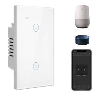 lot 835 image: BSEED Smart Light Switch,2 Gang WiFi Touch Switch with Smart Life APP Control and Timing Function,White Single Pole Switches Work with Amazon Alexa,Google Assistant -(3 Way) Multi-Control Association - Retail $23