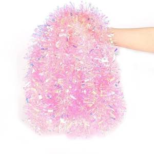 lot 836 image: LOMIMOS 17 Ft Easter Christmas Tinsel Garland,Pink Glittering Decoration for Xmas Tree Party Wedding Supplies - Retail $10