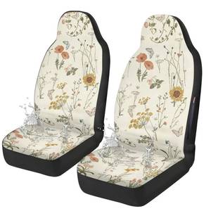 lot 844 image: Temdrsuy Boho Car Seat Covers Cute - 2PCS Waterproof Front Seat Covers with Car Drying Towel, Airbag Compatible, Universal Fit for Most Vehicle Car Seat Protector for Women SUV Sedans Truck - Retail $32