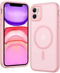 lot 848 image: FNTCASE for iPhone 11 Case Matte Magnetic Phone Cases Compatible with Magsafe Slim Anti Yellowing Military Grade Drop Protection Rugged Shockproof Protective Translucent Cell Cover (C-Pink) - Retail $8
