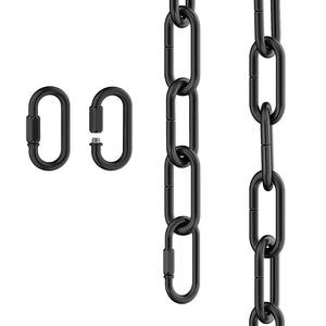 lot 851 image: garini 6 Feet Industrial Black Light Fixture Chain, Adjustable Metal Pendant Chandelier Chain Extension with Detachable Link, Maximum Load is 66 Pounds - Retail $9