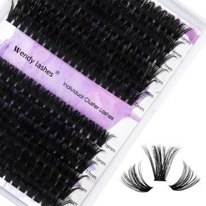 lot 853 image: Lash Clusters 60D80D Eyelash Clusters Fluffy DIY Lashes Wispy D Curl Lashes Clusters Mixed Length 16-20mm Fluffy Individual Lash Clusters Eyelash Extensions for DIY Lashes at Home - Retail $10