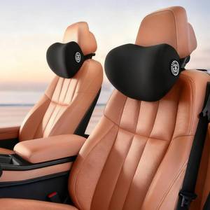 lot 865 image: HJYOK 2 Pack Car Neck Pillow, Soft Car Headrest Pillow for Driving with Adjustable Strap (Black) - Retail $20