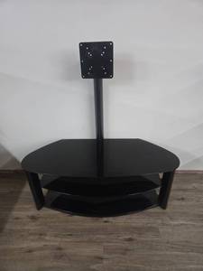 lot 18 image: Black Glass TV Stand with Mount