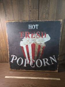 lot 67 image: Hot Fresh Popcorn Movie Theater Sign
