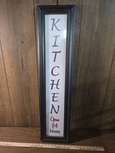 lot 74 image: Kitchen Open 24 Hours Wall Sign