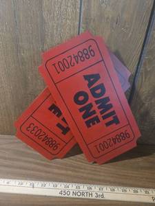 lot 88 image: General Admission Red Event Tickets metal wall art