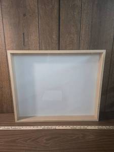 lot 97 image: White Wood Shadow Box Display Frame