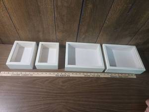 White Wooden Display Shadow Boxes - Set of 3