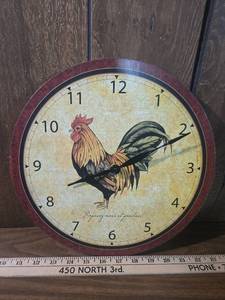 lot 148 image: French Country Rooster Wall Clock