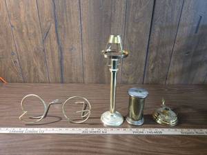 lot 175 image: Brass Gas Light Wall Sconces