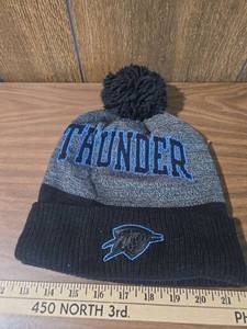 lot 179 image: Oklahoma City Thunder Mitchell & Ness Pom Beanie