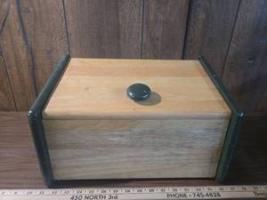lot 194 image: Wood bread box with Green trim