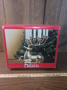 lot 197 image: Dillards 12-inch Reindeer Candleholder