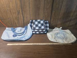lot 204 image: Cotton Striped Tote with Buffalo Check Accessories