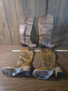 lot 224 image: Steve Madden Laramie Laser Cut Tall Boots