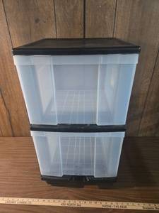lot 253 image: 2-Drawer Rolling Storage Cart with Wheels