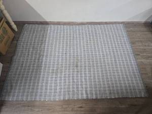 lot 274 image: Gray and White Checkered Cotton Area Rug