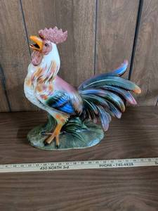 lot 307 image: Hand-Painted Ceramic Rooster Figurine