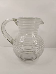 lot 111 image: Clear Glass Spiral Ribbed Pitcher