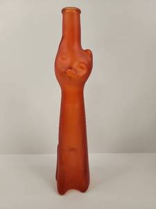 lot 114 image: Red Glass Cat Bottle
