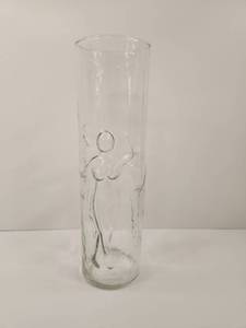 lot 119 image: Clear Glass Tall Vase with Figure Design