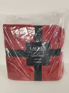 lot 123 image: Lauren Ralph Lauren King Size Micromink Blanket - Red