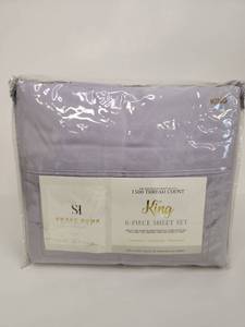 lot 132 image: Sweet Home 1500 Thread Count King Sheet Set - Gray