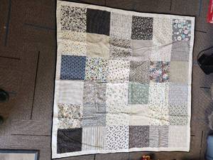 lot 133 image: Handmade Floral Patchwork Quilt 56x56