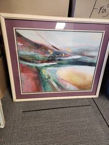 lot 203 image: Abstract Landscape with Gold Accents