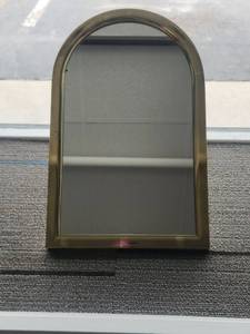 lot 211 image: Brass Framed Arched Wall Mirror 12x19